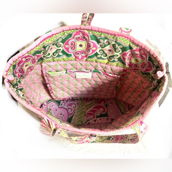 VERA BRADLEY Shoulder Strap TOTE Purse Retired Pinwheel Pink size 14x12 EUC - Picture 4 of 12